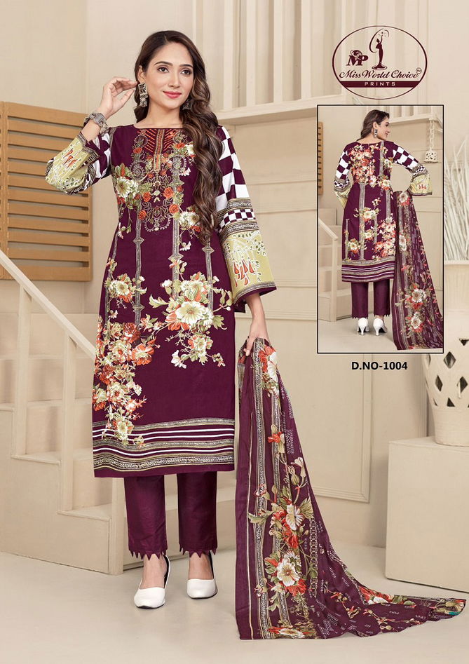 Mahenoor Vol 1 By Miss World Lawn Cotton Dress Material Wholesale Clothing Suppliers In India
